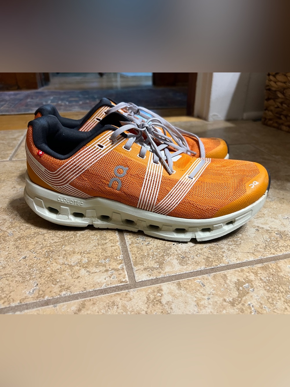 On Running Men’s Orange Lace-Up Running Sneakers